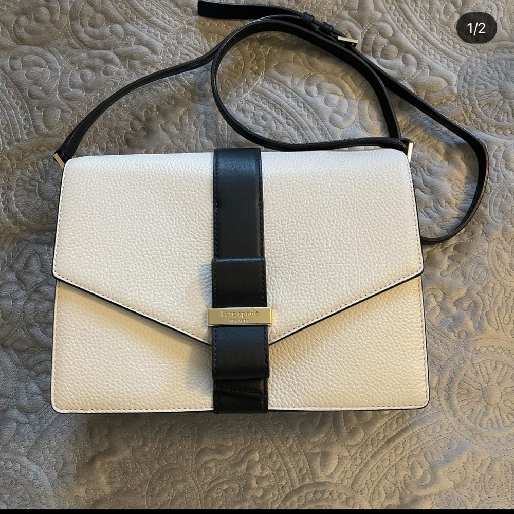 White & Black Kate Spade, cross body or shoulder bag, worn once, dust cover incl
